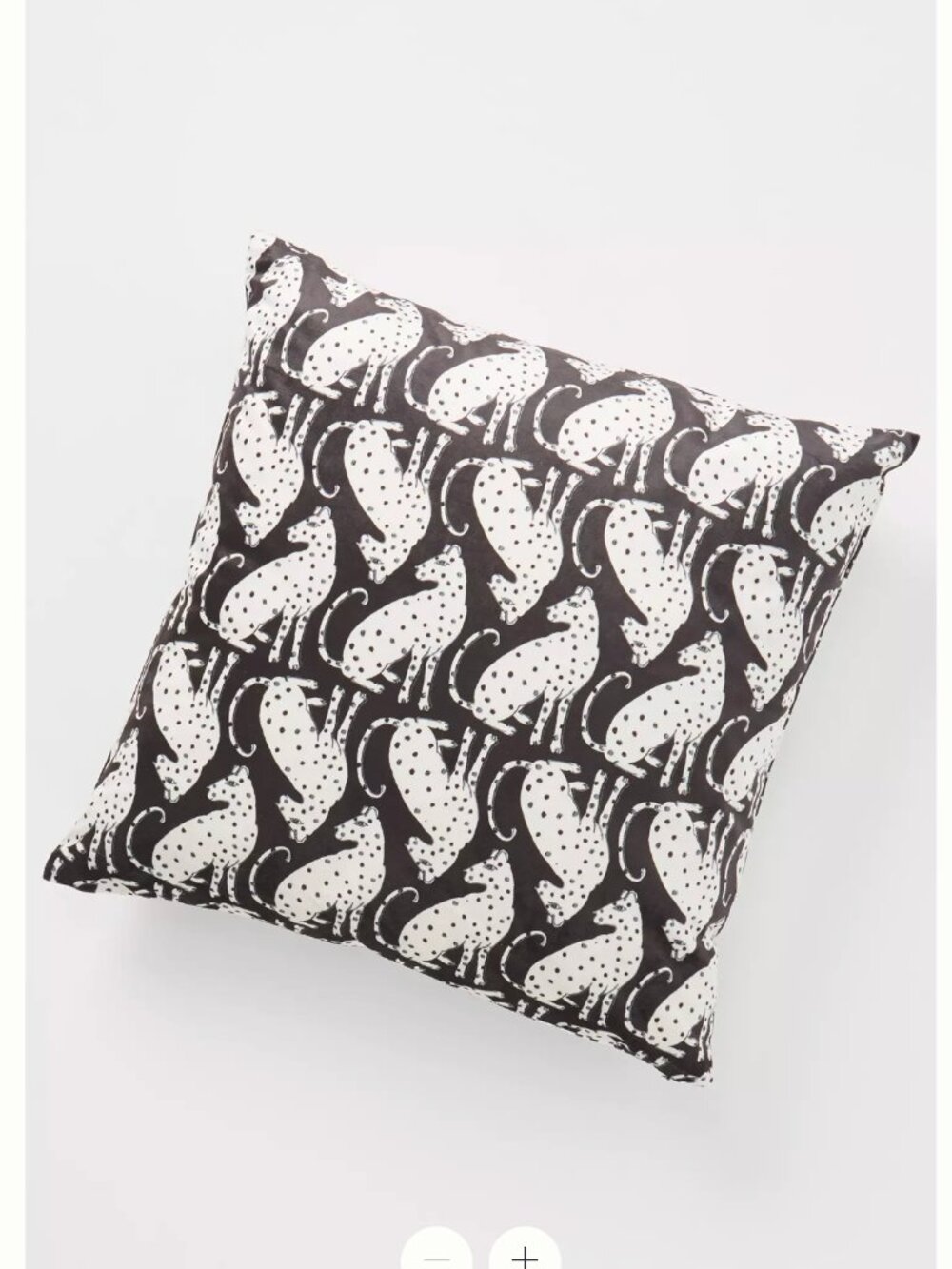 Anthropologie Cecily Feline Velvet Jaguar / Cheetah Throw Pillow - Black & White